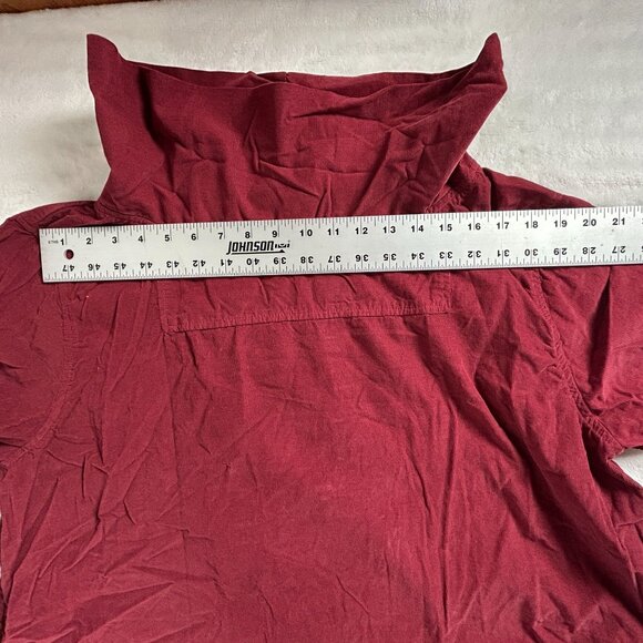 CP Shades Womens XL Corduroy Long Sleeve Cowl Neck Dress Red Pockets USA NWOT - Picture 7 of 9